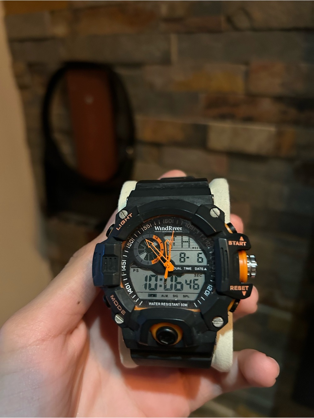 Black and Orange Digital Sport Watch